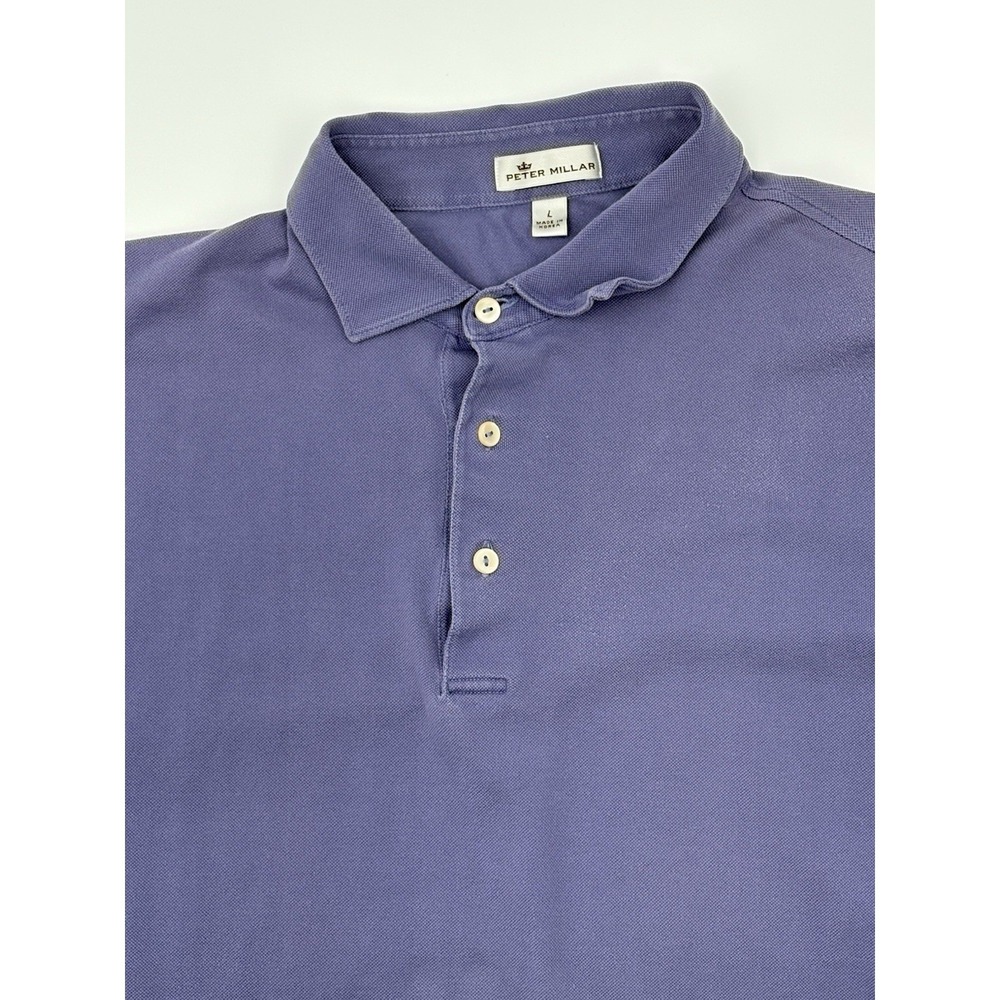 Peter Millar Men XL Polo Shirt Purple Cotton Blend Pique Luxury Casual MS17K50S